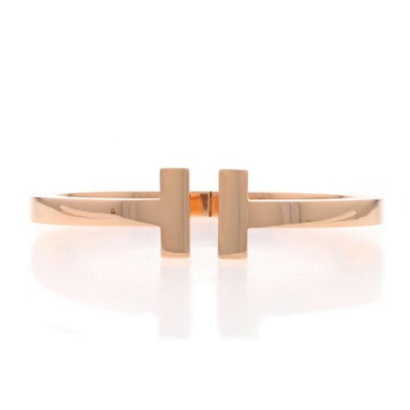 Tiffany & Co. T Square Bracelet 5 3/4" - Rose Gold 18k Size Small Bangle - Picture 1 of 7